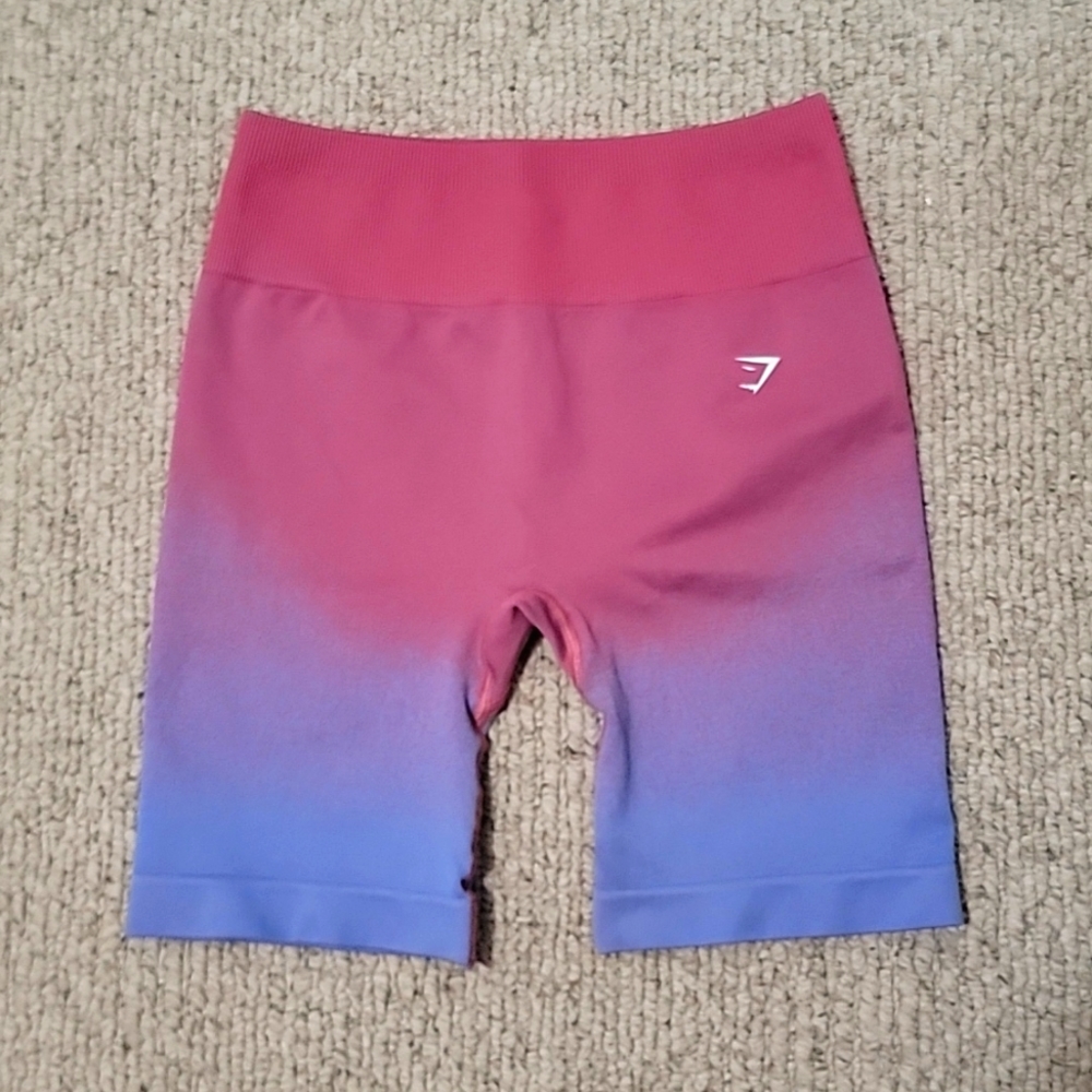 Gymshark Adapt Ombre Seamless Cycling Shorts - Rose Pink/Light Blue